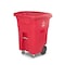Toter 96 Gal. Red Hazardous Waste Caster Trash Can with Wheels and Lid Lock RMC96 - alternate 1